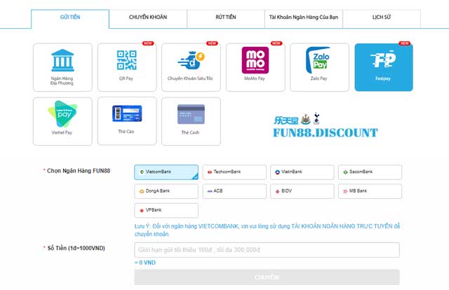 Cách nạp tiền vào Fun88 với fastpay chơi ngay không cần đợi!